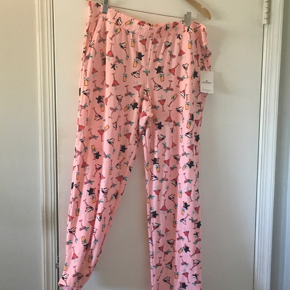 Jockey Pink Sleep Pants with Cocktail & Penguin Print